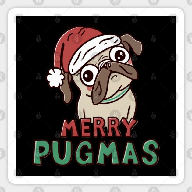 Merry pugmas Dog Santa Magnet by Japanese Fever